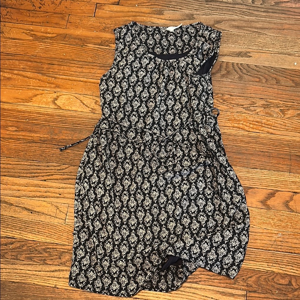 Pink Owl Women’s Navy and White Belted Shift Dress size large